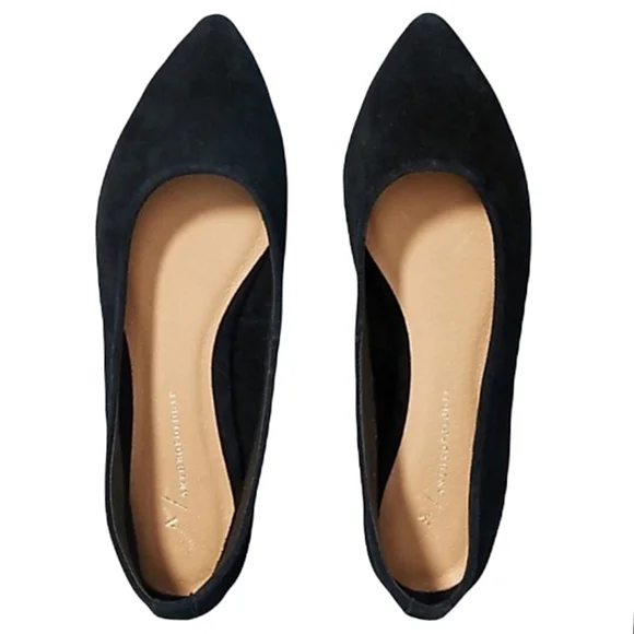 ANTHROPOLOGIE Jessica Suede  Pointed Toe Ballet Flats Womens size 9 - Picture 2 of 2
